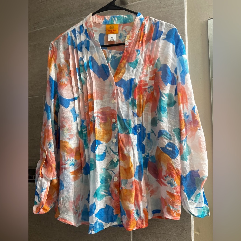 Ruby Rd. women’s PM top made of a light, somewhat sheer material.